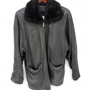 Marc  Women's Black Leather Jacket w/removable insulation sz S